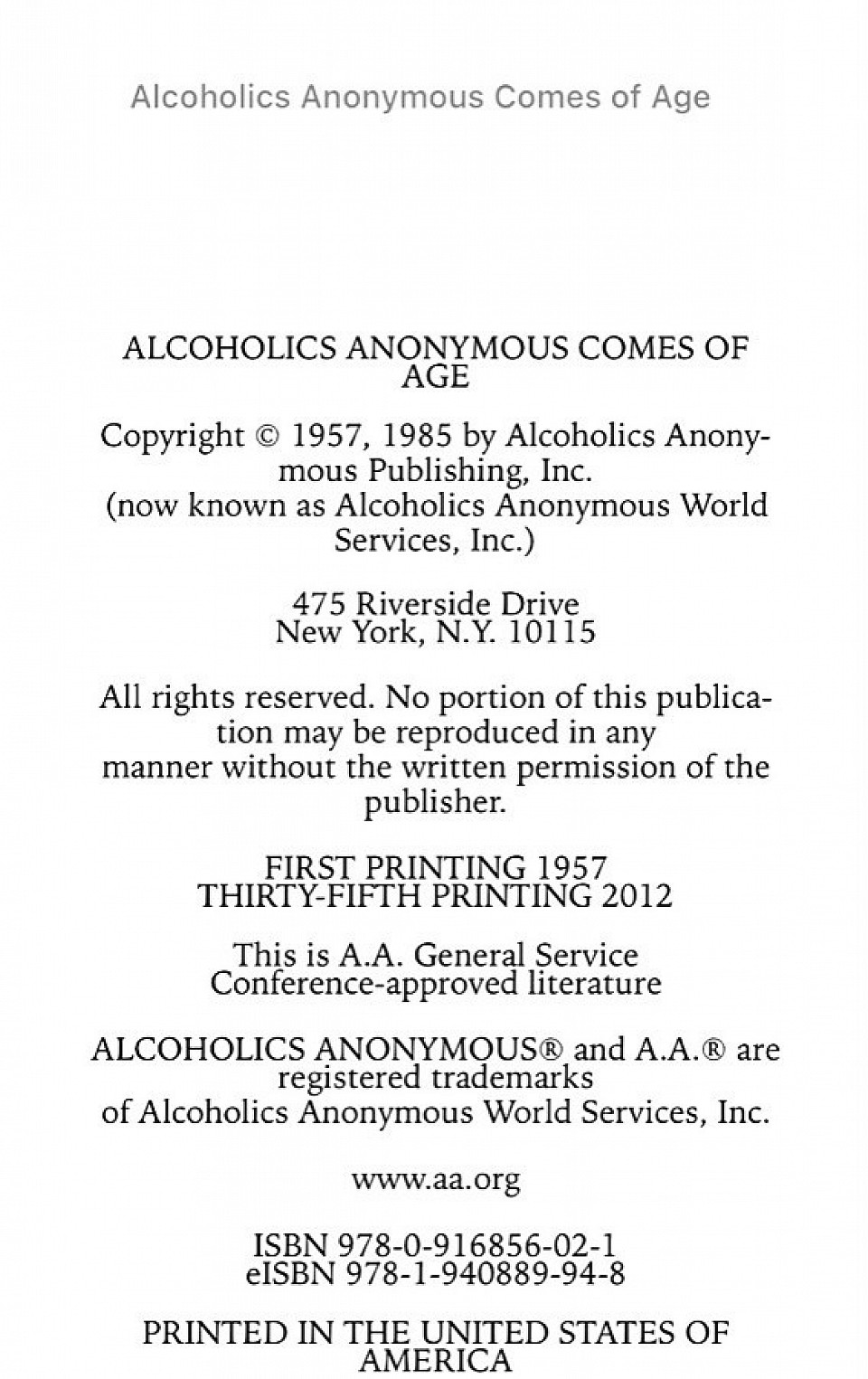 This is A.A. General Service Conference-approved literature